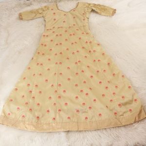 Indian Paki Embroidered Silk Shantung Style Dress